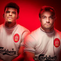 Shaqiri wearing Liverpool FC 1996-97 away shirt